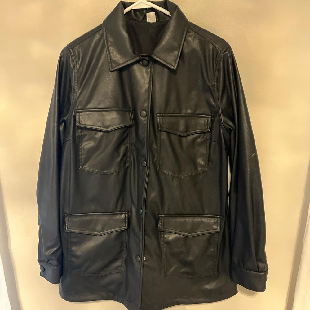 Black faux leather jacket
